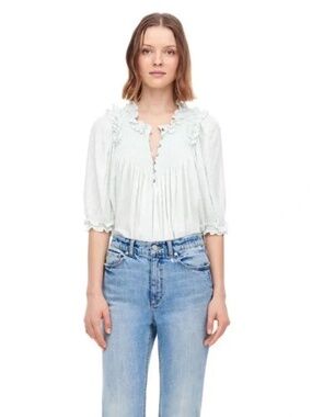 Rebecca Taylor La Vie Drapey Check Top- NEW W TAGS